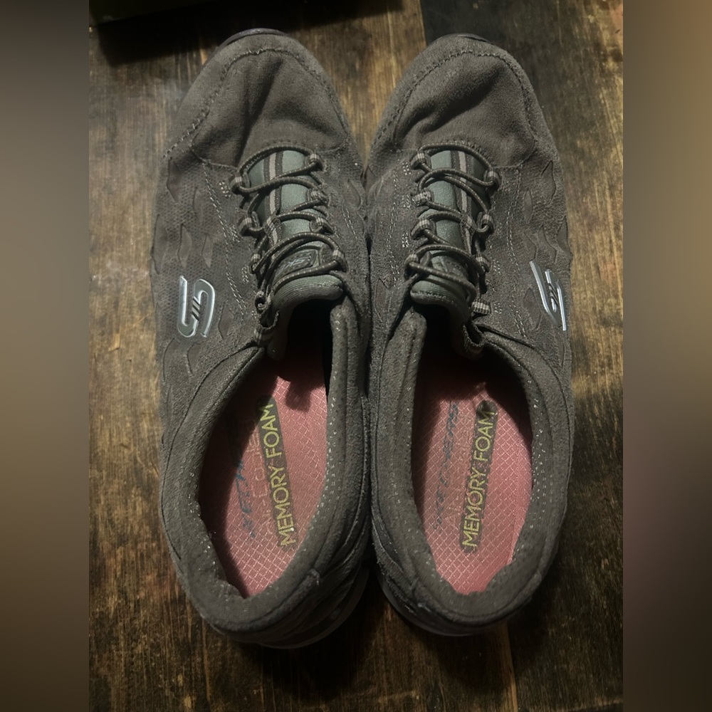 Skechers Women's Size 11 Simply Serene Memory Foam Dark Taupe Sneakers - Picture 7 of 9